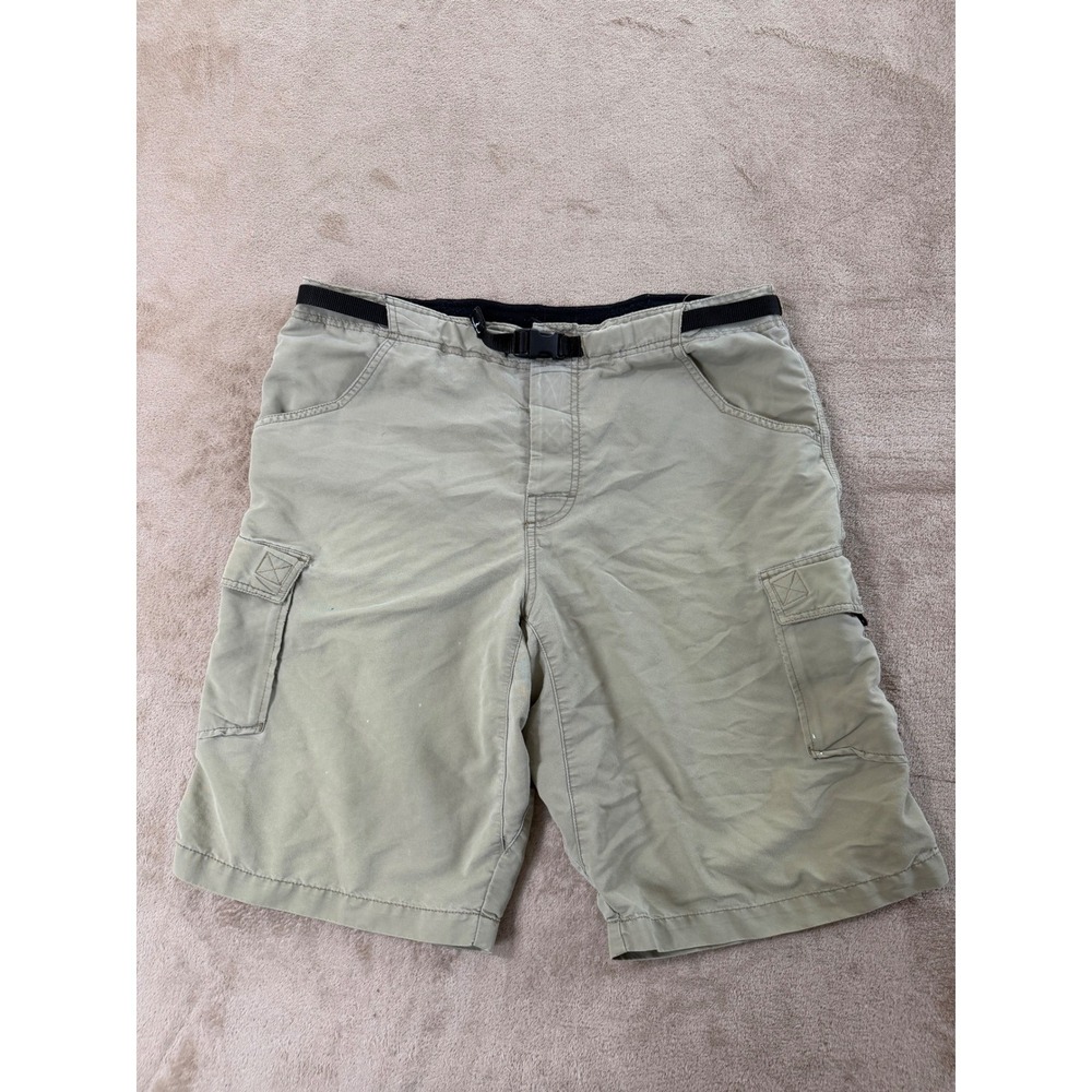 Vintage PrAna Stretch Zion Short Men Size XL Khaki Nylon Fabric Hiking outdoors